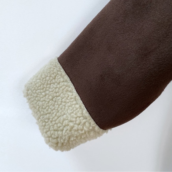 NWT Hanna Andersson Sherpa Jacket Size 90 (US 3) Brown Cozy Fleece Lined Coat - Picture 6 of 7